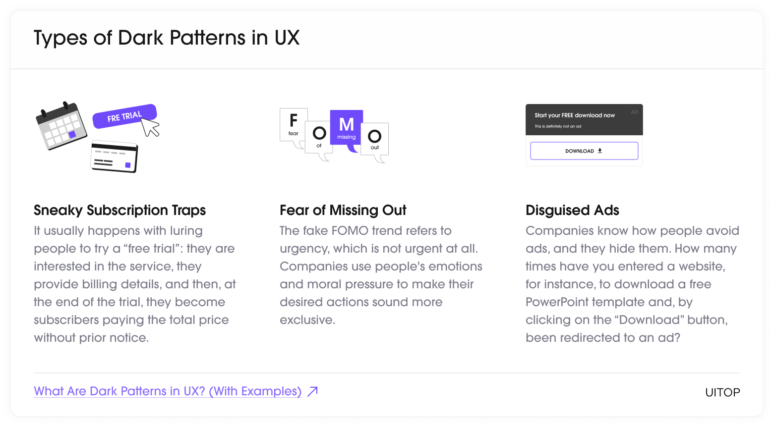 Types of Dark Patterns in UX