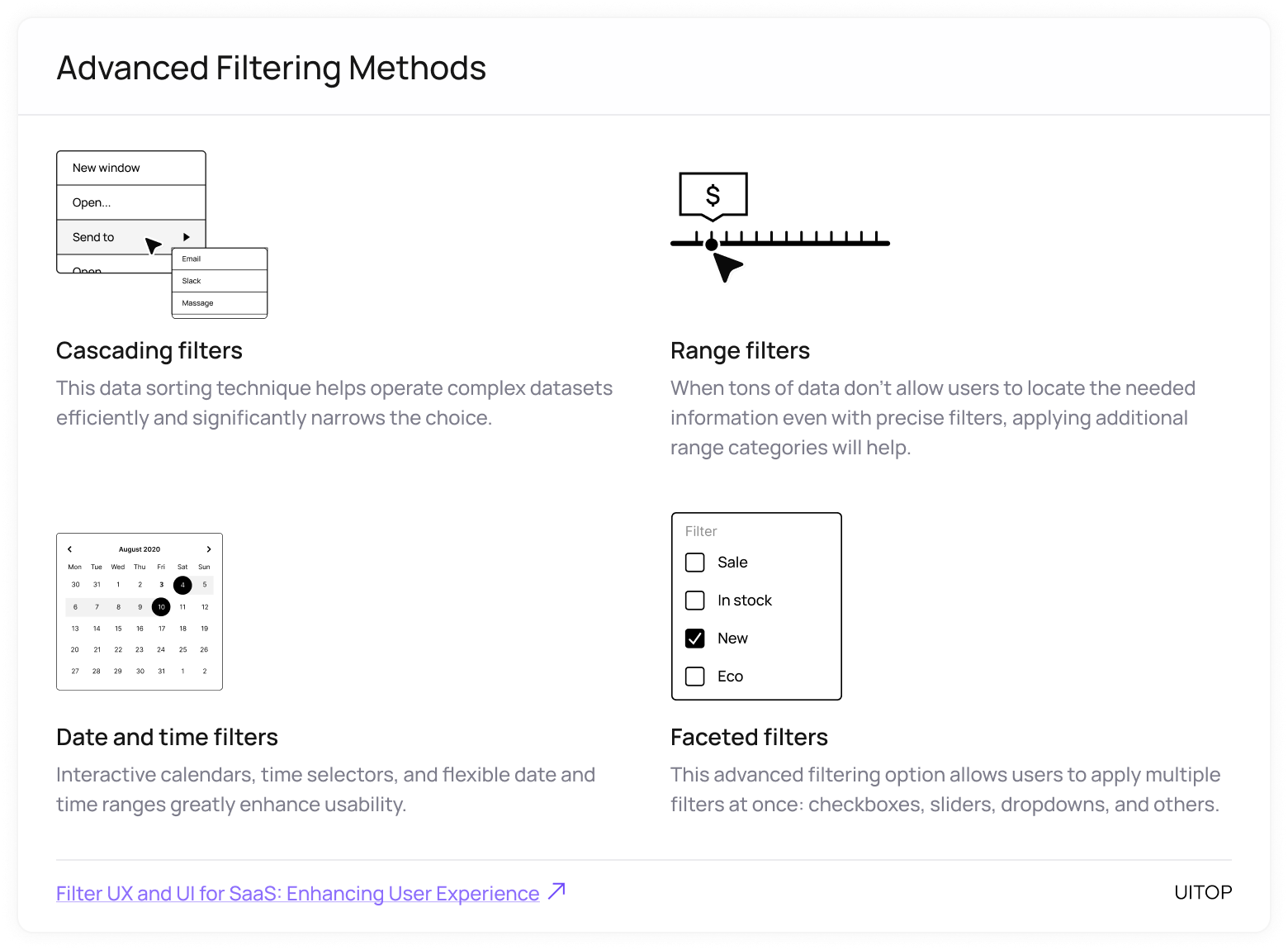 Advanced UI/UX filtering techniques