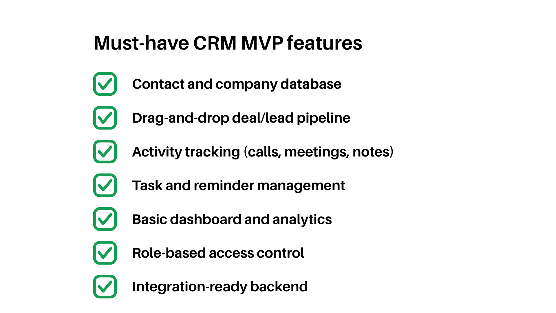 CRM MVP Features
