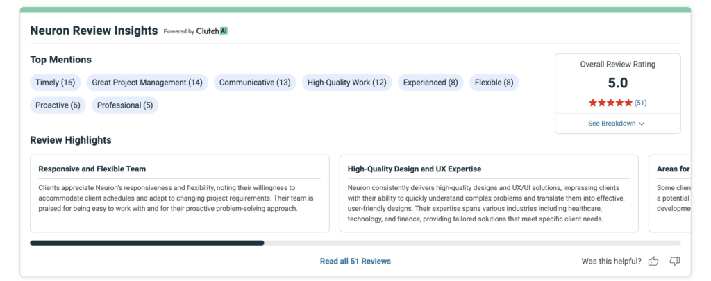 Neuron UI/UX agency Review