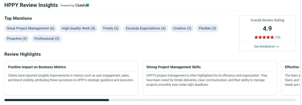 HPPY design agency Clutch review