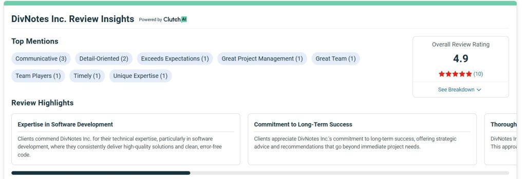 DivNotes agency Clutch review