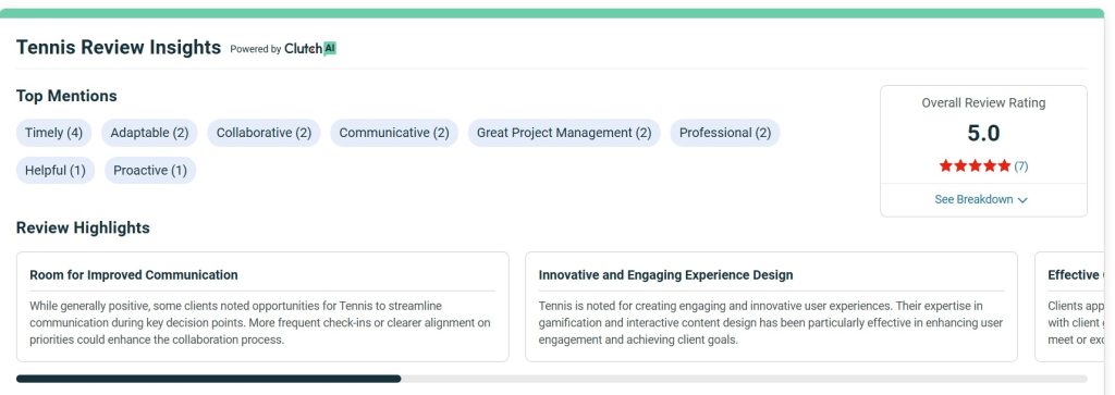 Tennis agency Clutch review