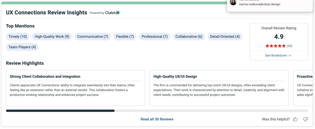 UX Connections design agency review