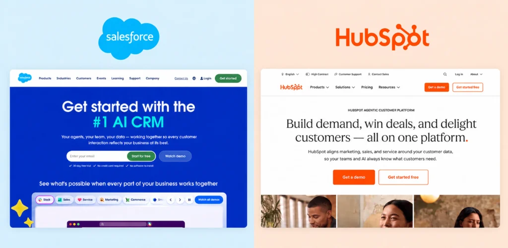 Salesforce + HubSpot website