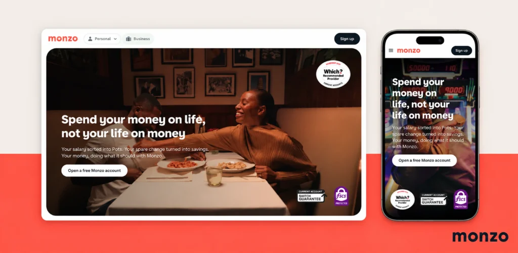 Monzo website